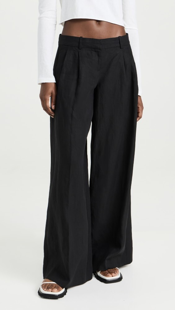 

Брюки Theory Low Rise Pleated, черный