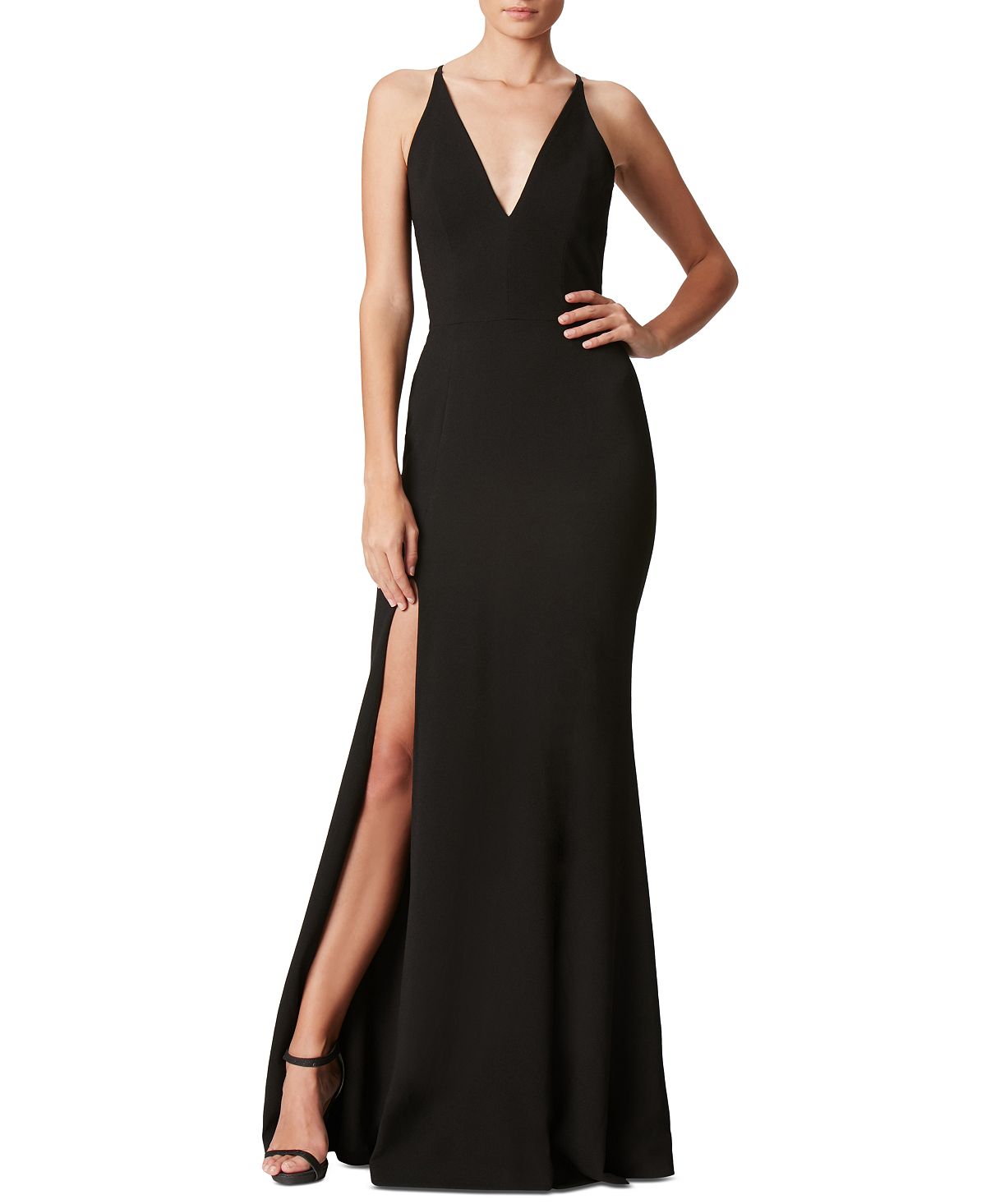 Вечернее платье Iris с высоким разрезом Dress the Population, черный цена и фото