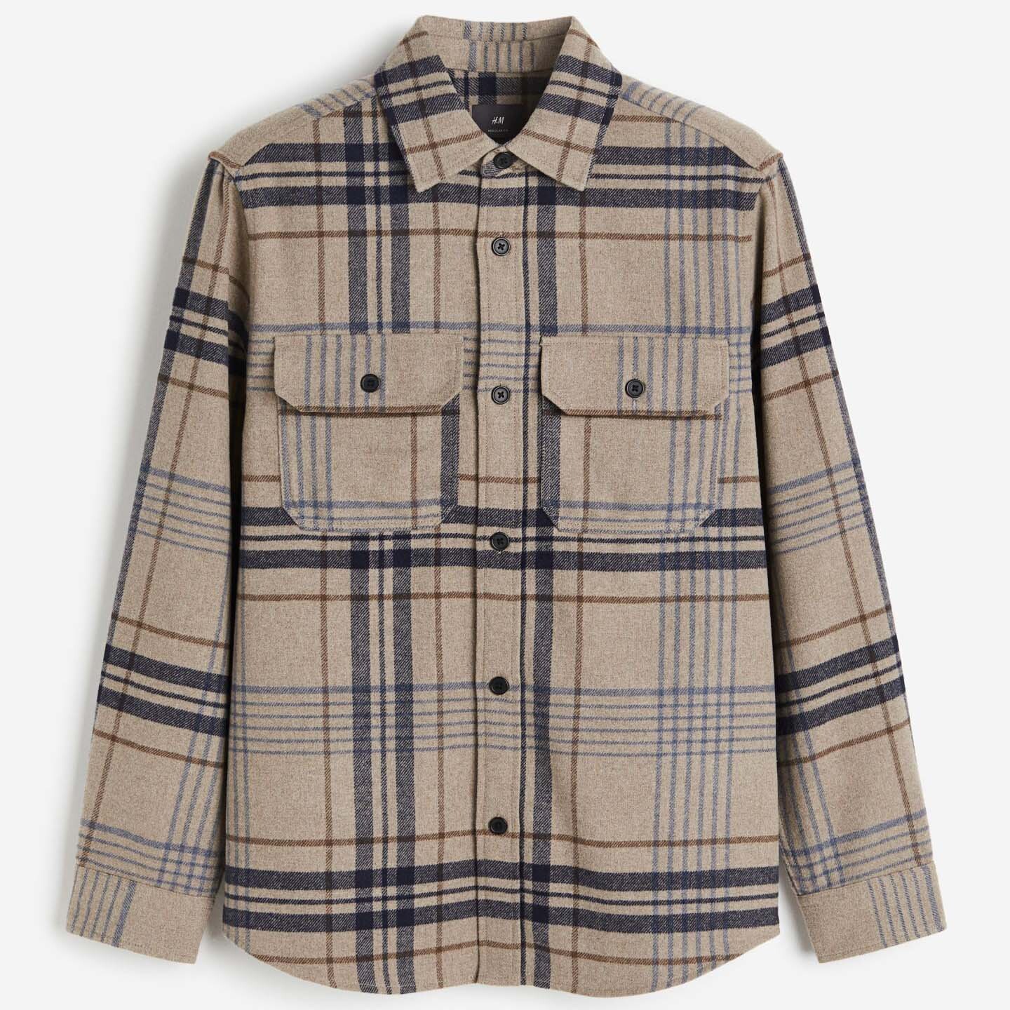 

Верхняя рубашка H&M Plaid, бежевый/мультиколор