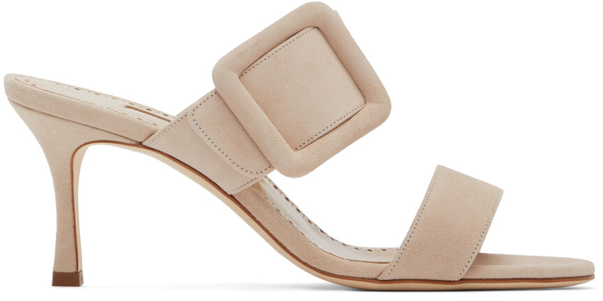 

Бежевые босоножки на каблуке Gable Manolo Blahnik