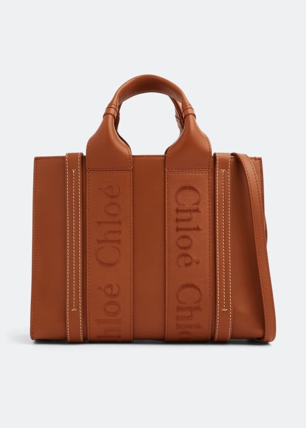 

Сумка-тоут CHLOÉ Woody small tote bag, коричневый