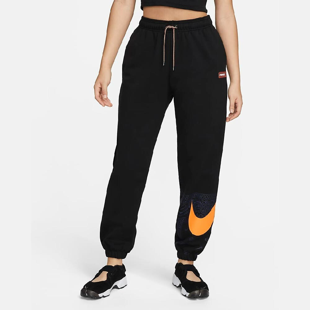 

Спортивные брюки Nike Sportswear Women's Fleece High-Waisted, черный/оранжевый