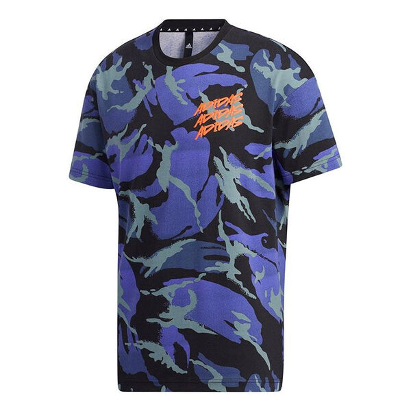 

Футболка Adidas Ub Gfx T Aop Sports Camouflage Printing Short Sleeve Blue, Синий