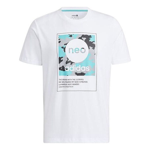 

Футболка Adidas neo Casual Sports Camouflage Logo Short Sleeve White, Белый