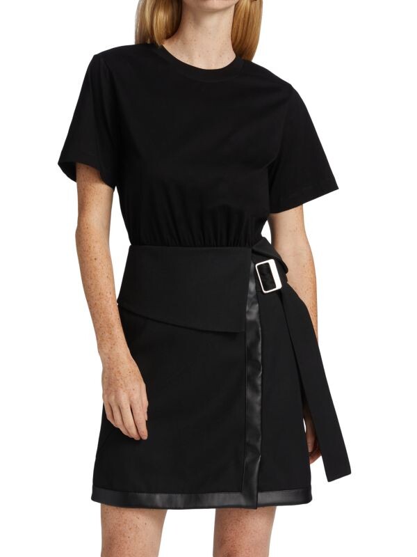

Платье-футболка из микса медиа 3.1 Phillip Lim Black