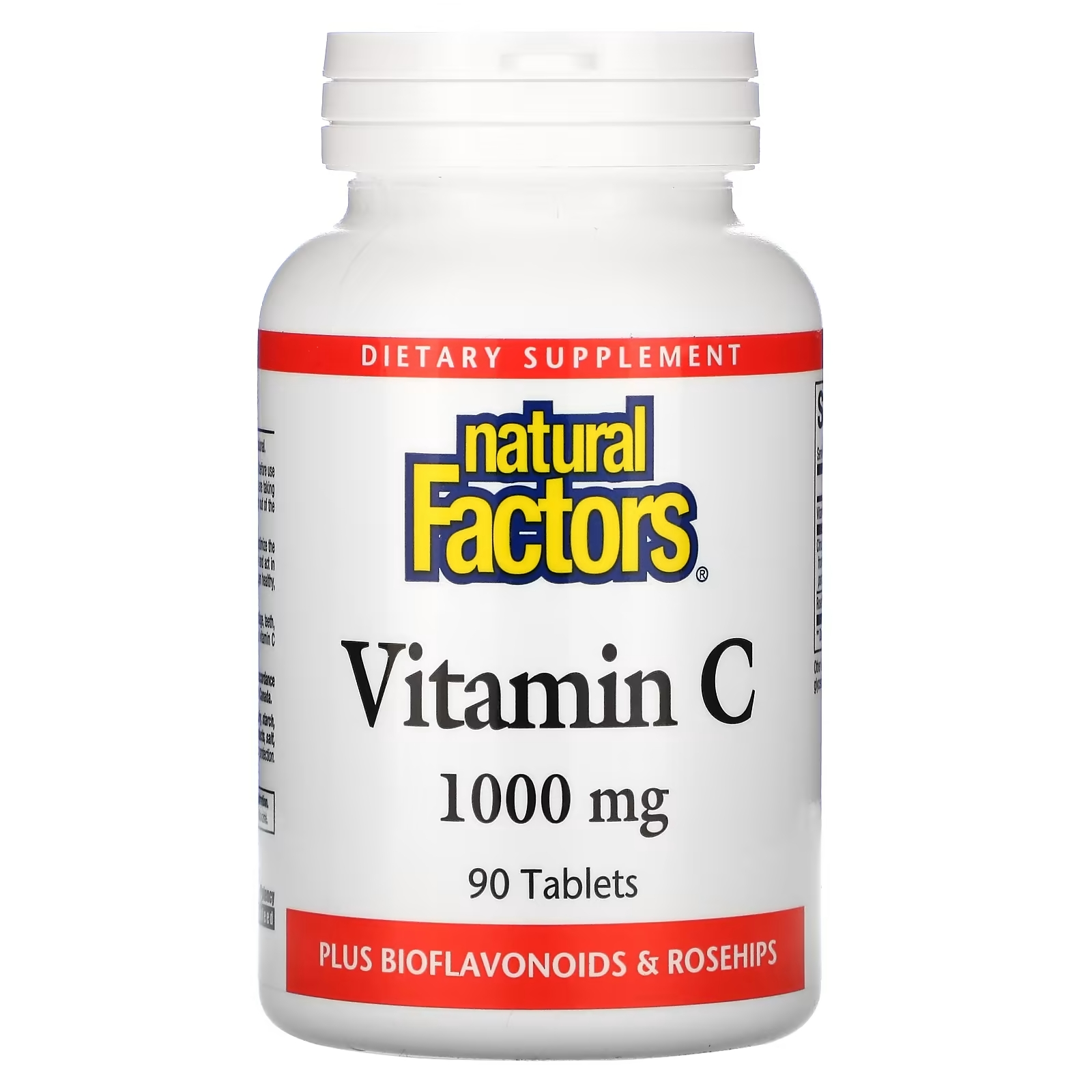 Natural Factors витамин C с биофлавоноидами и шиповником 1000 мг, 90 таблеток витамин b2 natural factors 100 мг 90 таблеток
