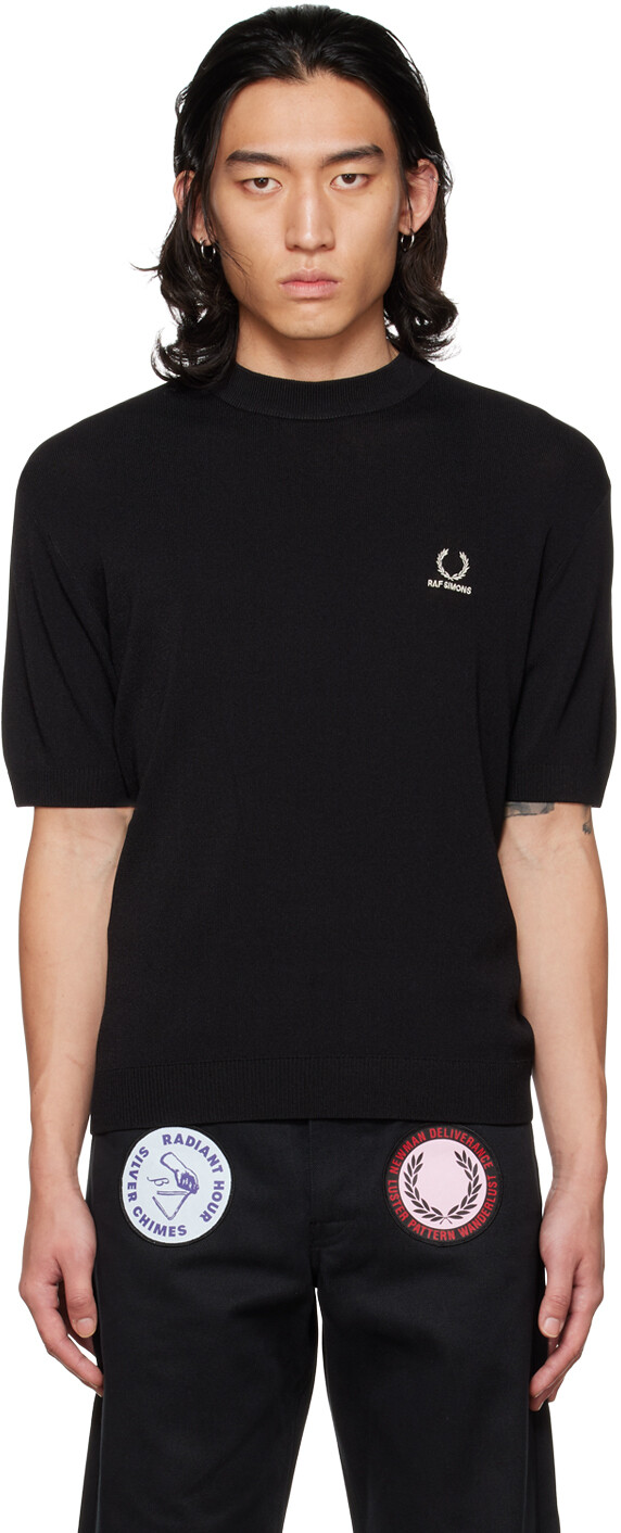 

Черная кофта с коротким рукавом Raf Simons