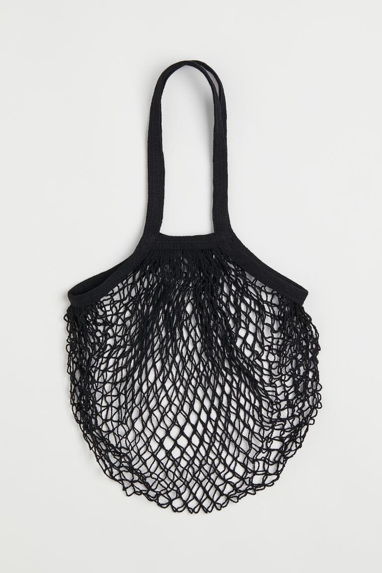 

Хлопковая сумка на шнурке H&M, черный