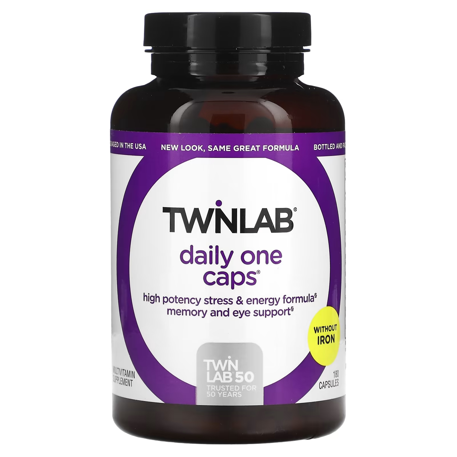 Twinlab Ежедневный витаминный комплекс без железа, 180 капсул twinlab стресс b комплекс 100 капсул