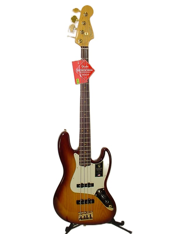 Памятный джазовый бас-гитара Fender 75th Anniversary, накладка на гриф из палисандра, двухцветный бурбонский взрыв с футляром 75th Anniversary Commemorative Jazz Bass памятный stratocaster к 75 летию fender 75th anniversary commemorative stratocaster