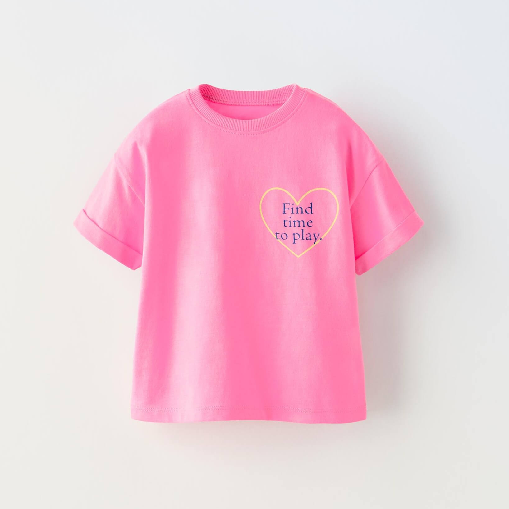 Футболка Zara Summer Camp Printed, ярко-розовый
