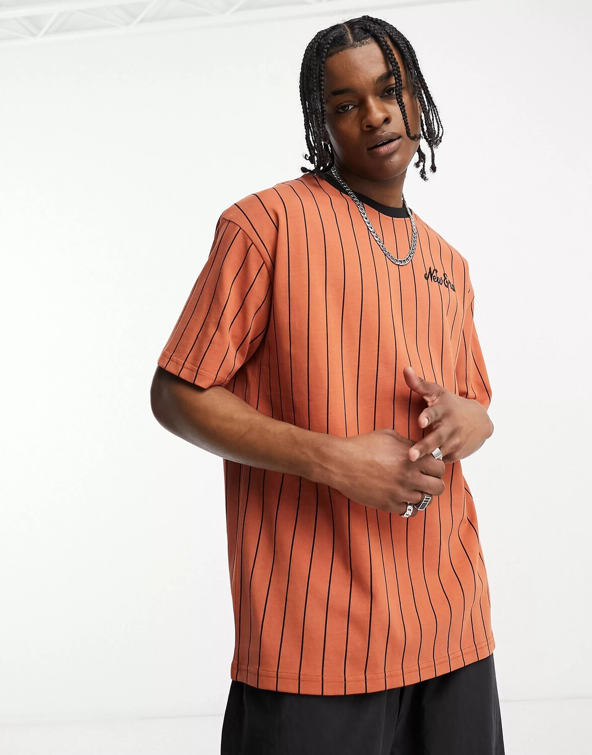 

Футболка New Era Heritage Pinstripe, оранжевый