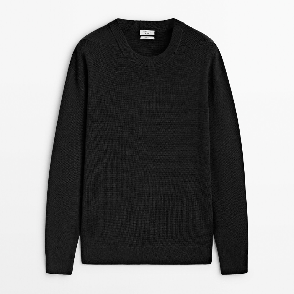 цена Свитер Massimo Dutti Loose-fit Milano Knit - Studio, черный