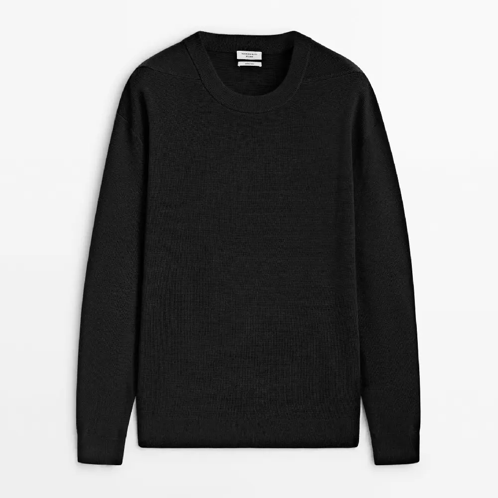 

Свитер Massimo Dutti Loose-fit Milano Knit - Studio, черный