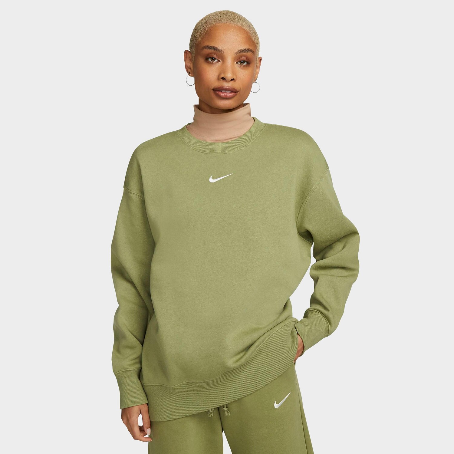 

Женская флисовая толстовка оверсайз с круглым вырезом Nike Sportswear Phoenix, зеленый