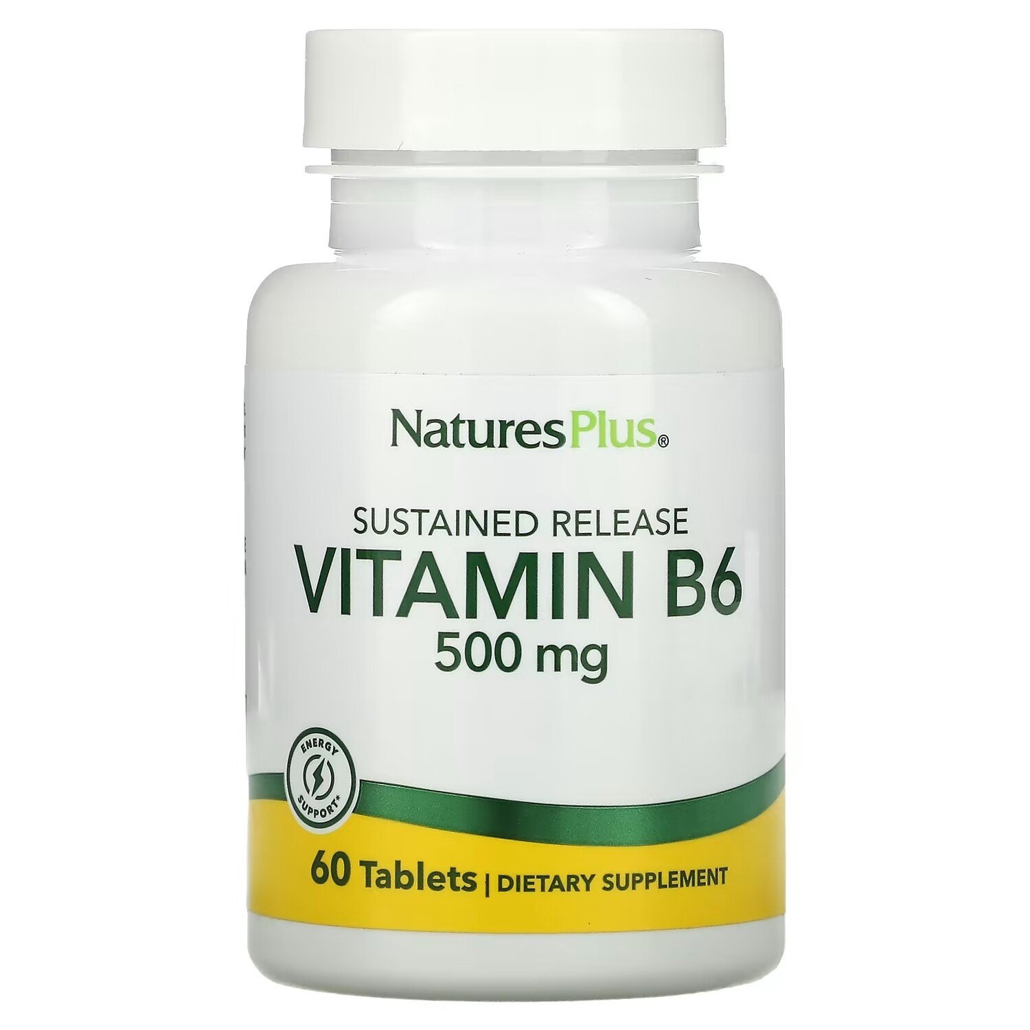 

NaturesPlus витамин B6 длительное высвобождение 500 мкг, 60 таблеток