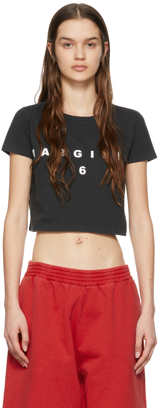 

Эксклюзивная черная футболка SSENSE MM6 Maison Margiela
