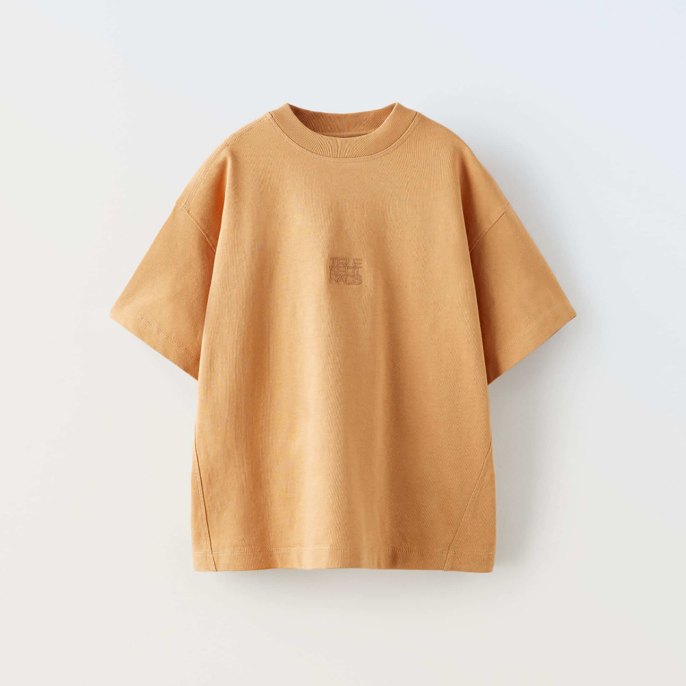 Футболка Zara True Neutrals Embroidered, персиковый свитер zara true neutrals embroidered светло коричневый