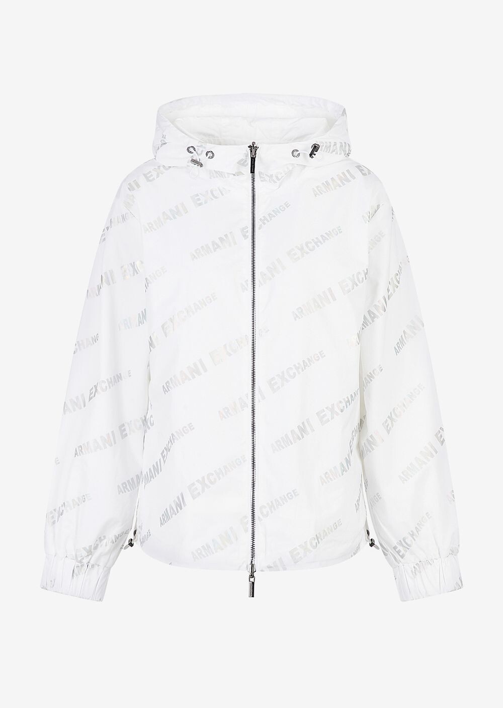 

Блузка с голографическим принтом Armani Exchange, белый