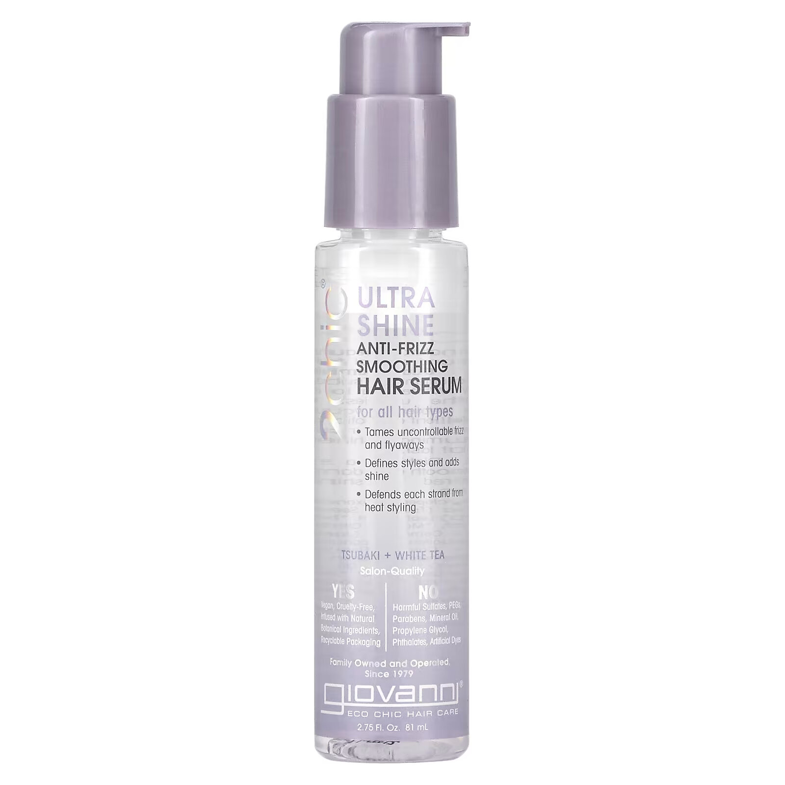 Giovanni, 2Chic, Ulra Shine Anti-Frizz Smoothing Hair Serum, Tsubaki +White Tea, 2.75 fl oz (81 ml) - фото