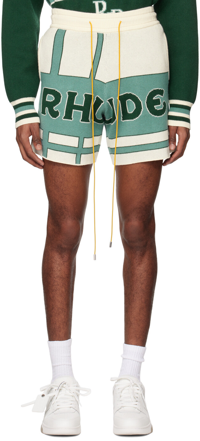 

Off-White и зеленые жаккардовые шорты Rhude