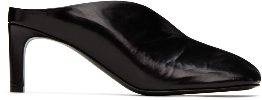 

Черные туфли без задника на каблуке с вырезом Jil Sander