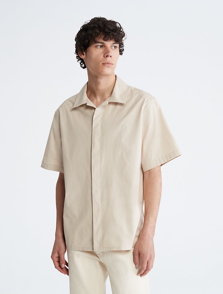 

Рубашка Calvin Klein Solid Oxford Button-Down Easy, бежевый