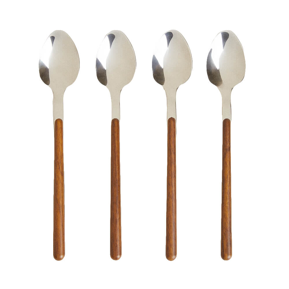 

Набор десертных ложек Zara Home with Round Handle Detail, 4 предмета, темно-коричневый