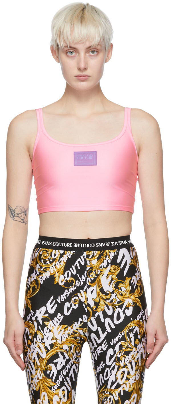 

Розовая нейлоновая майка Versace Jeans Couture