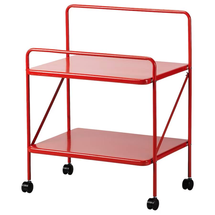 framar столик колориста складной на колесах Столик на колесах Ikea Jarlasa, красный