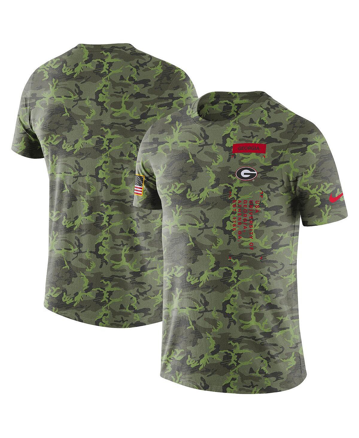 Мужская камуфляжная футболка georgia bulldogs в стиле милитари Nike