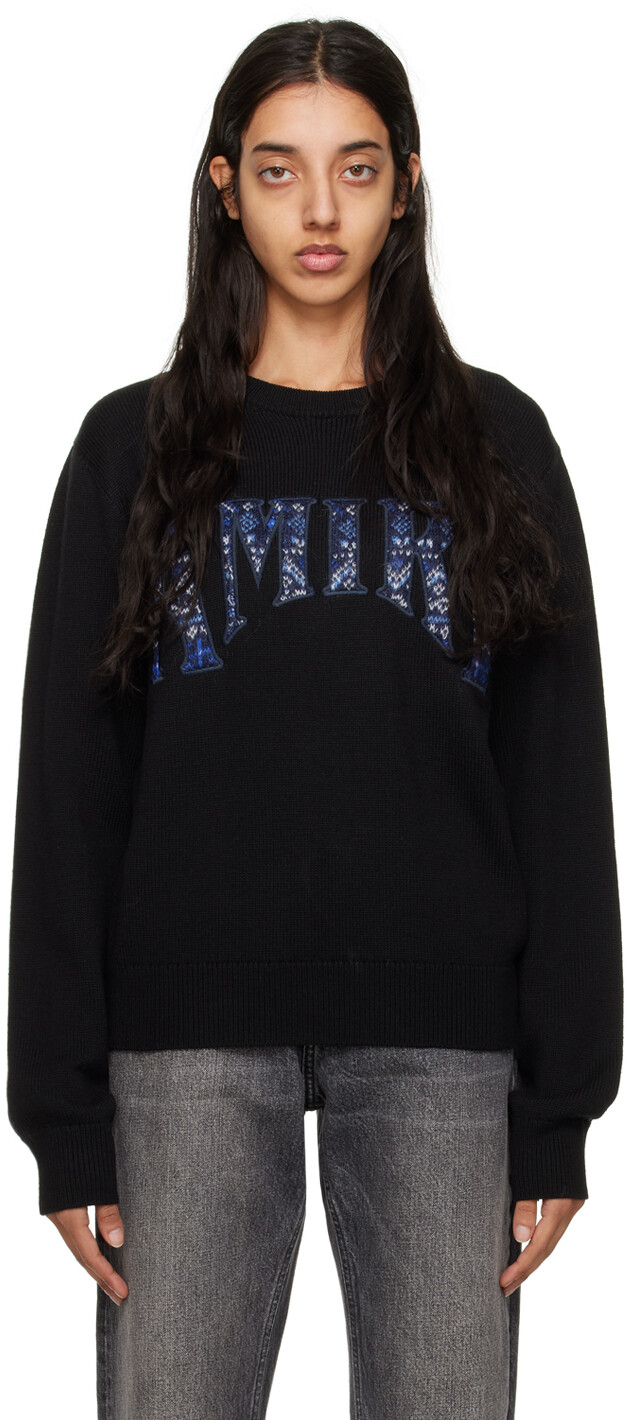 

Черный свитер с вышивкой AMIRI