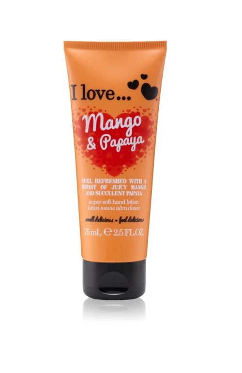 I Love Крем для рук Super Soft Hand Lotion Mango & Papaya 75мл крем для рук eveline крем для рук i love vegan food интенсивно защитный