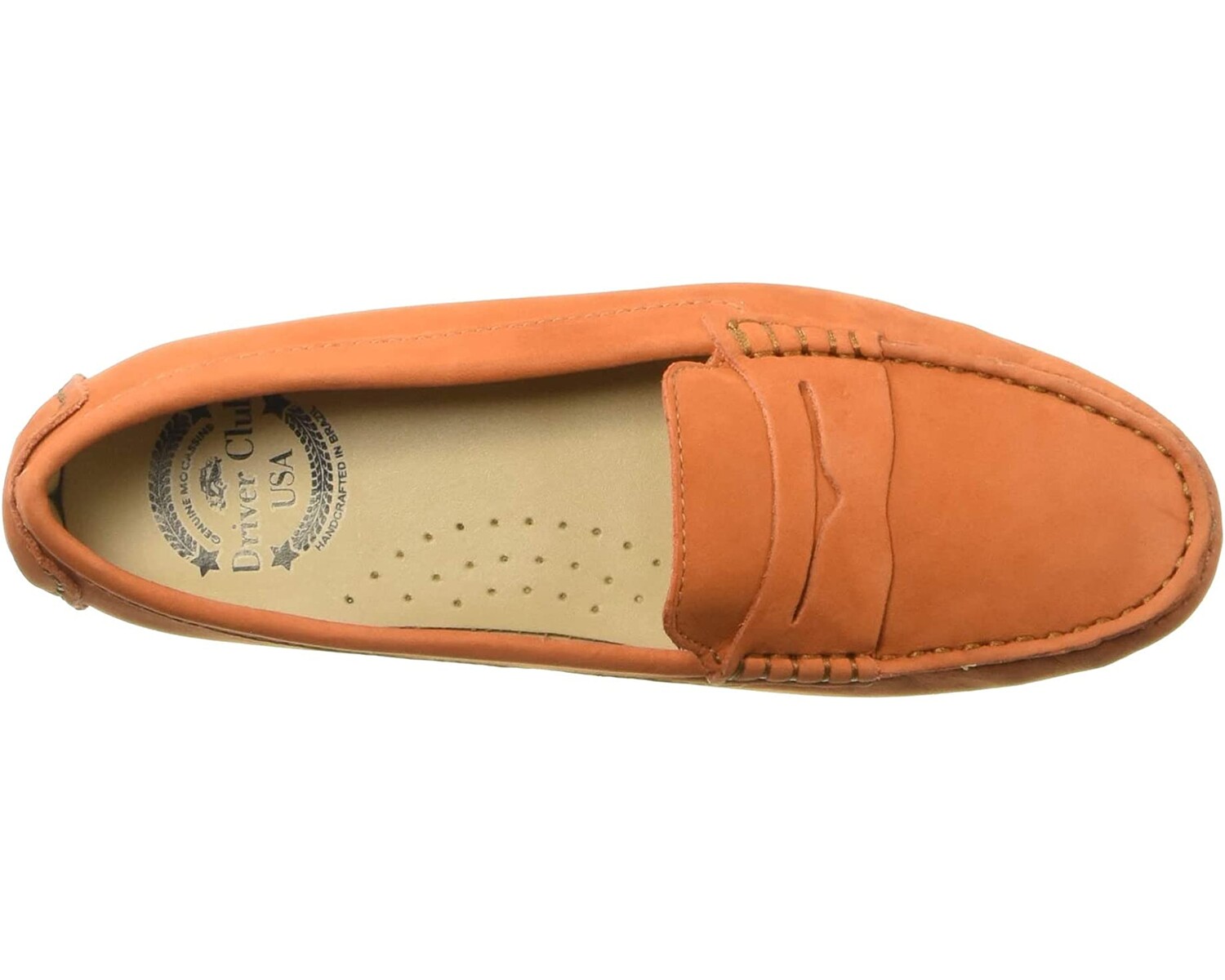 

Лоферы Women's Leather Made in Brazil Naples Driver Loafer Driver Club USA, оранжевый нобак