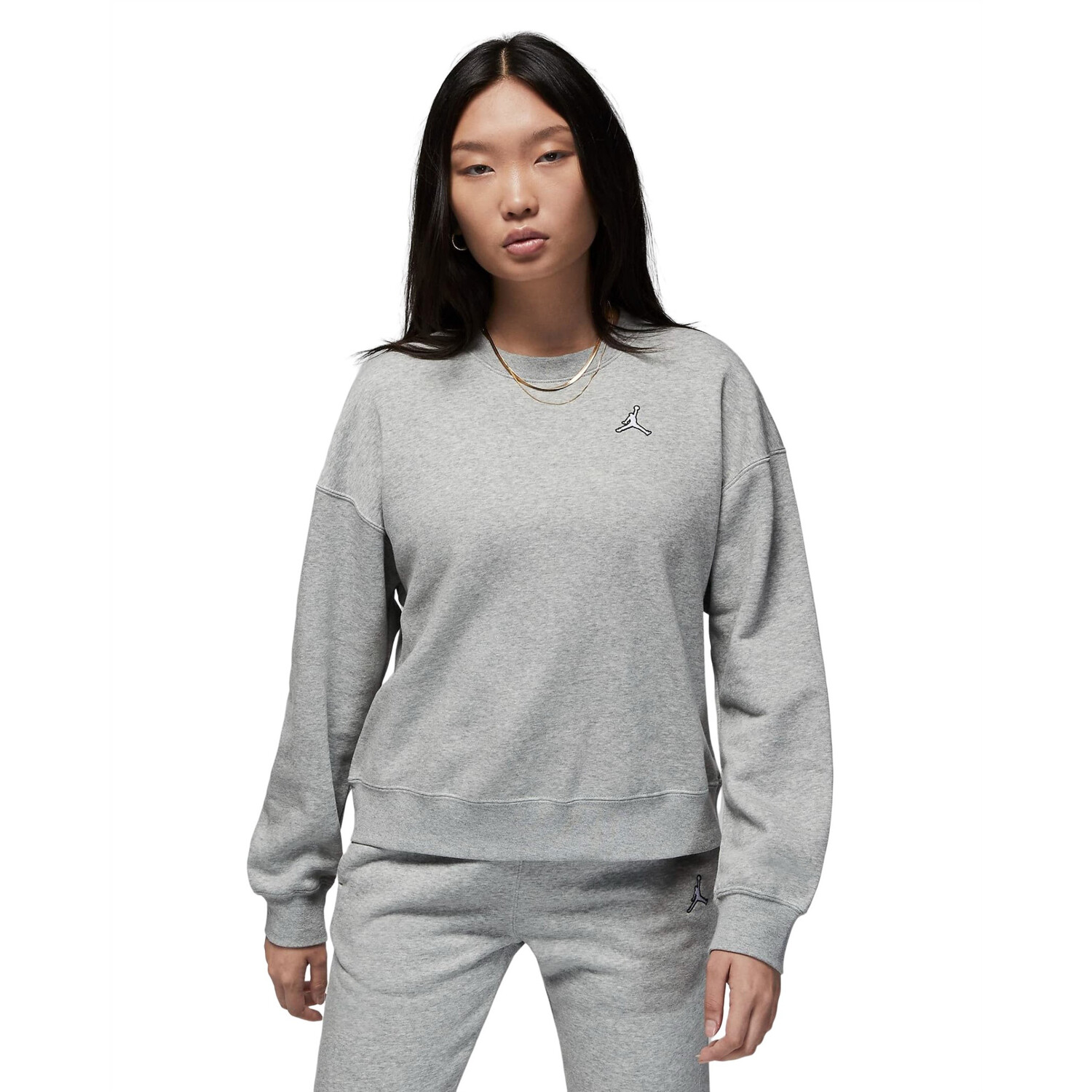 

Свитшот Nike Jordan Brooklyn Women's Fleece, серый/белый