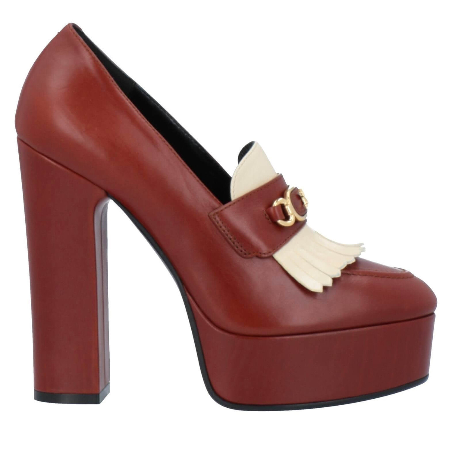 

Туфли на каблуке в стиле лоферов CELINE, коричневый/бежевый/золотой