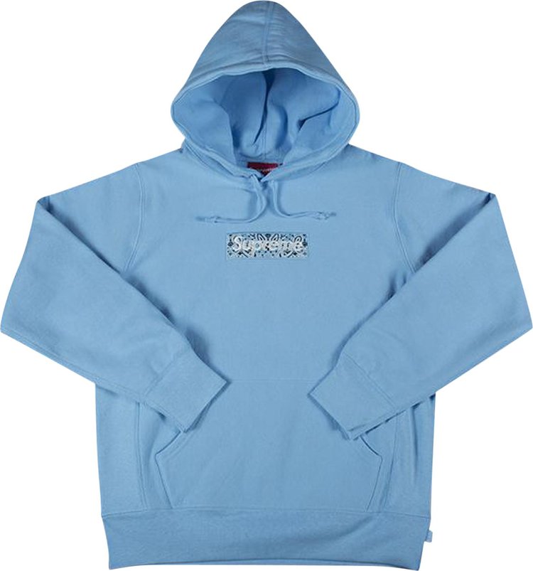 цена Толстовка Supreme Bandana Box Logo Hooded Sweatshirt 'Light Blue', синий
