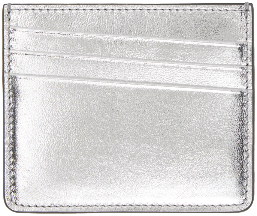 

Серебряный кожаный визитница Maison Margiela