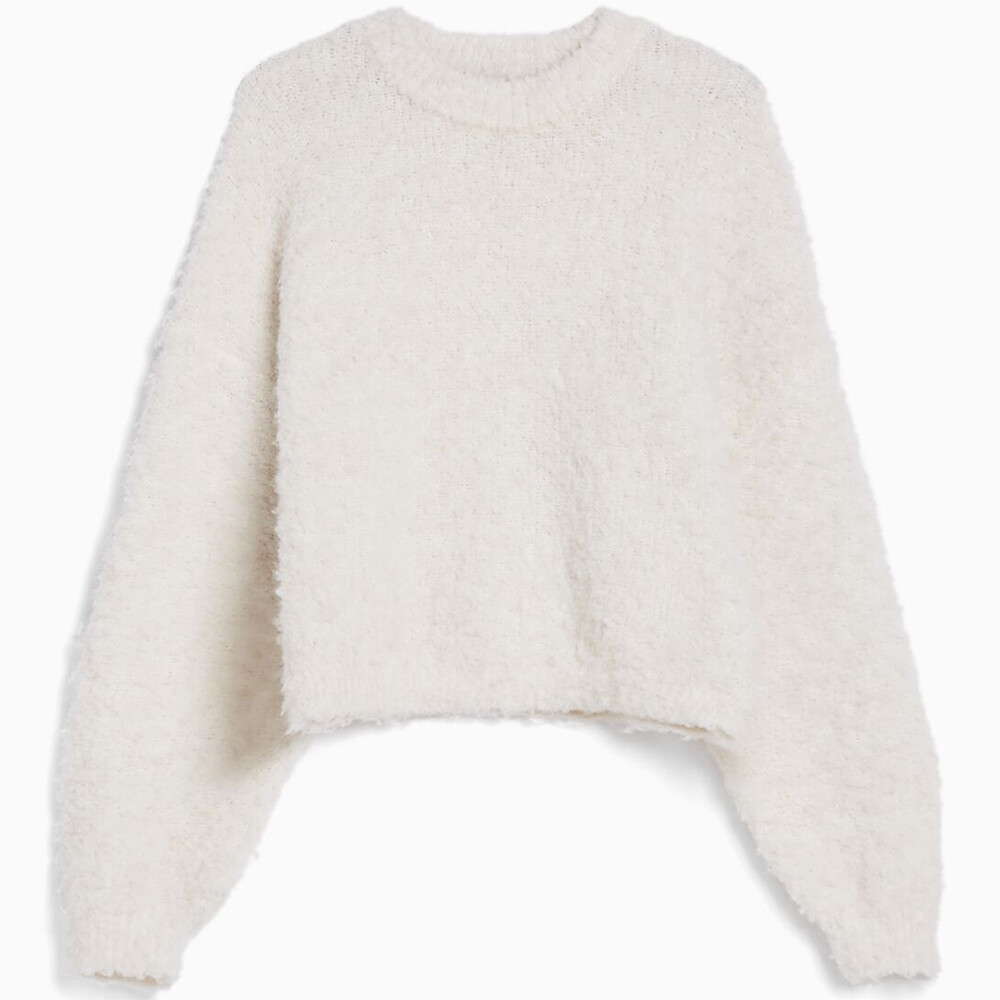 

Джемпер Bershka Round Neck, кремовый