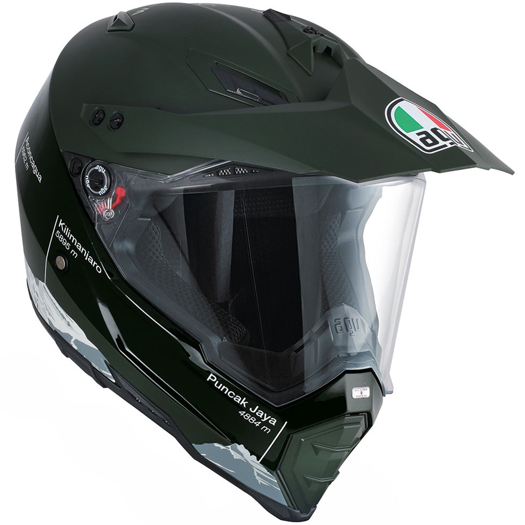 AGV AX-8 Dual Evo Wild Frontier Мотокросс шлем, зеленый - фото