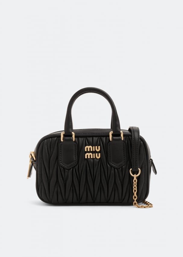 

Сумка MIU MIU Matelassé top handle mini bag, черный