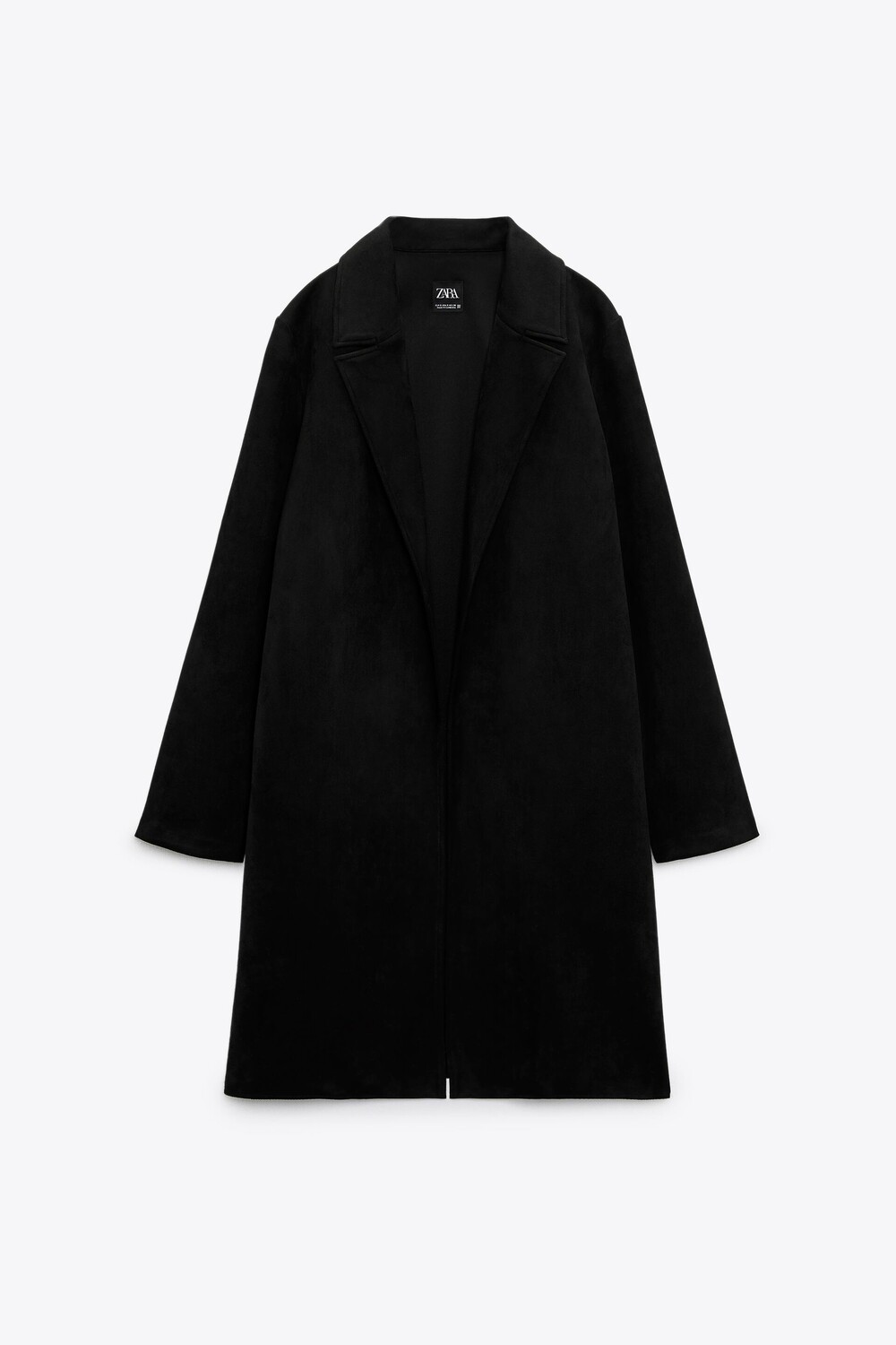 

Пальто Zara Faux suede, черный