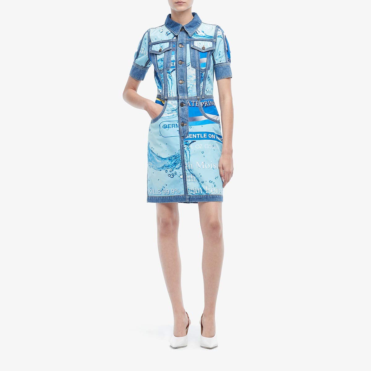 Платье Moschino, Consumer Print Denim Dress