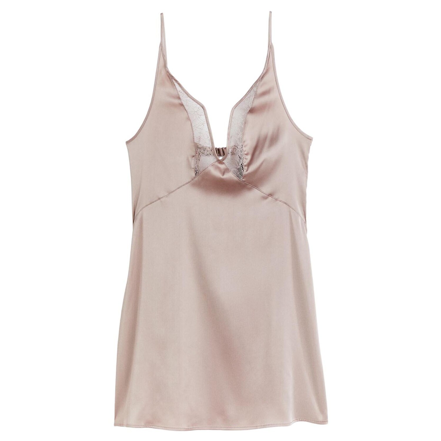 

Ночная рубашка H&M Satin V-neck, пудрово-розовый