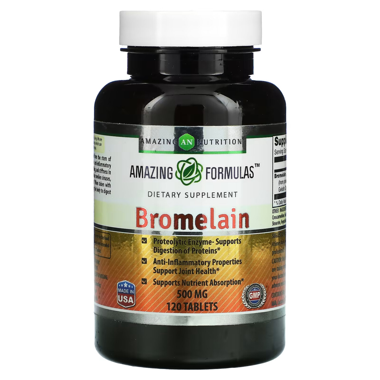 

Amazing Nutrition, Бромелаин, 500 мг, 120 таблеток