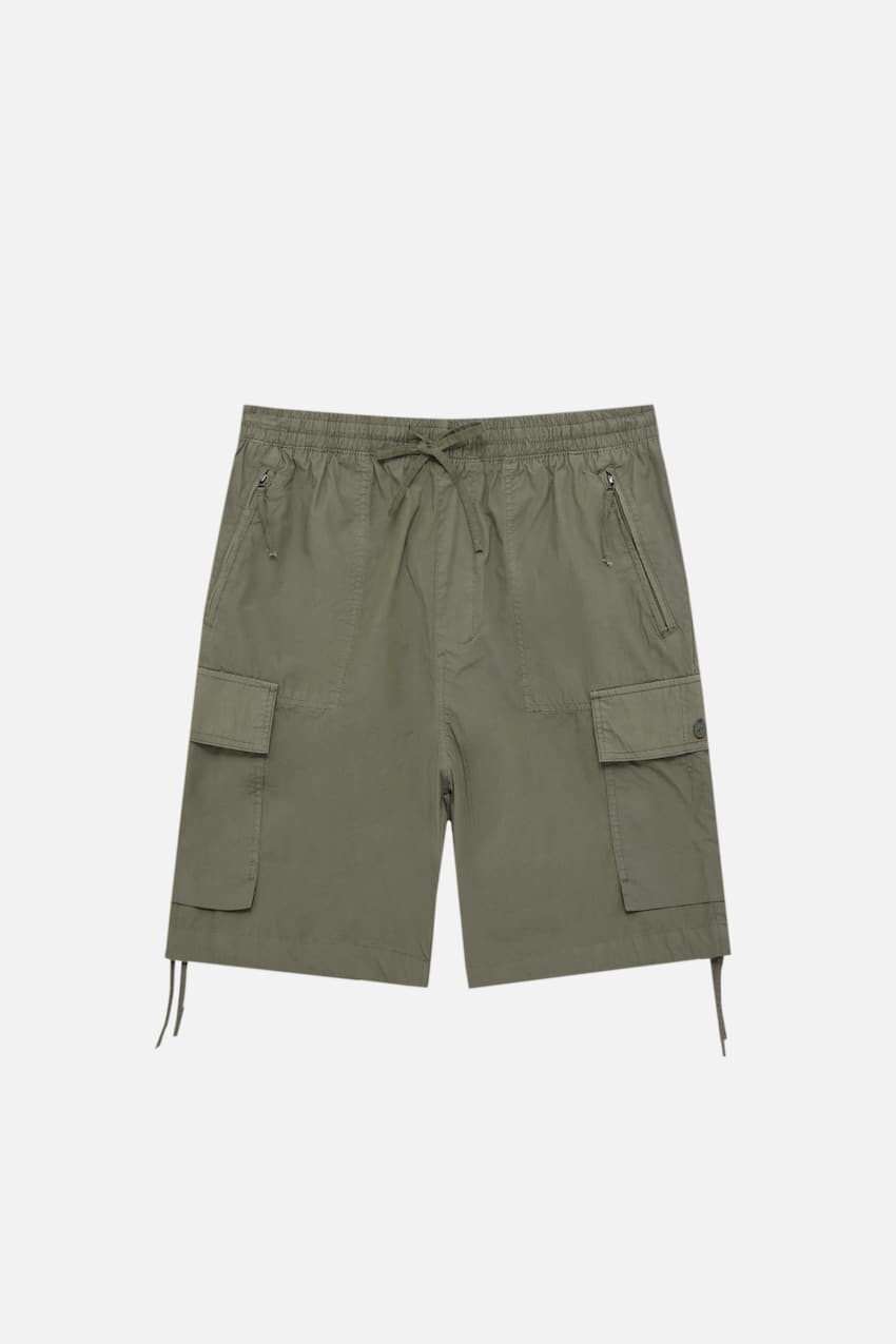 

Шорты Pull&Bear Cargo Parachute Bermuda, хаки
