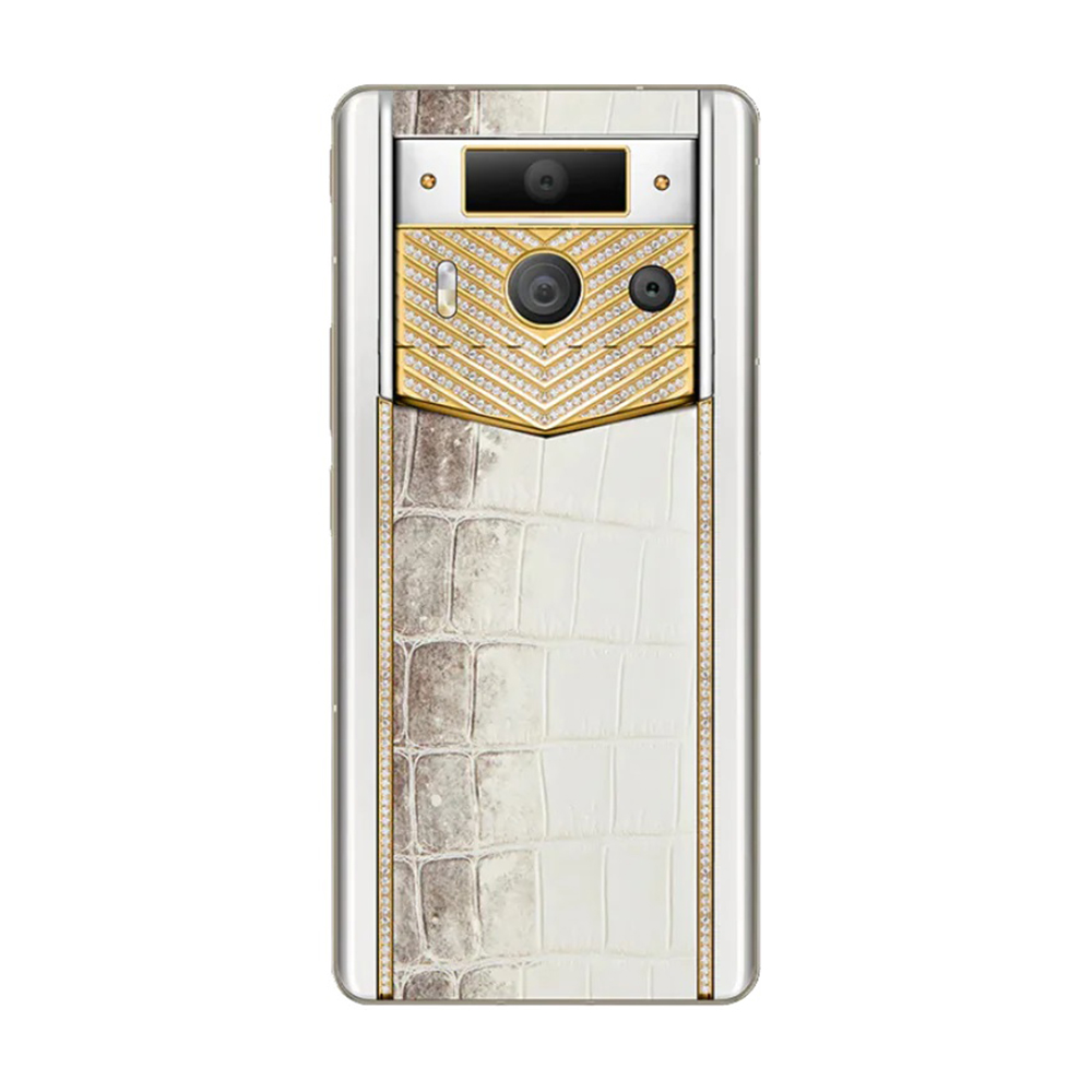 Смартфон Vertu Metavertu 2 Gold High-End Himalayan Alligator V Gold &  Diamond, 12 ГБ/512 ГБ, 2 Nano-SIM, белый/золото