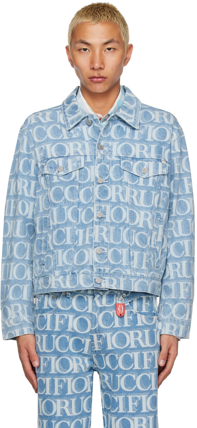 

Синяя джинсовая куртка Laser Monogram Fiorucci, Синий
