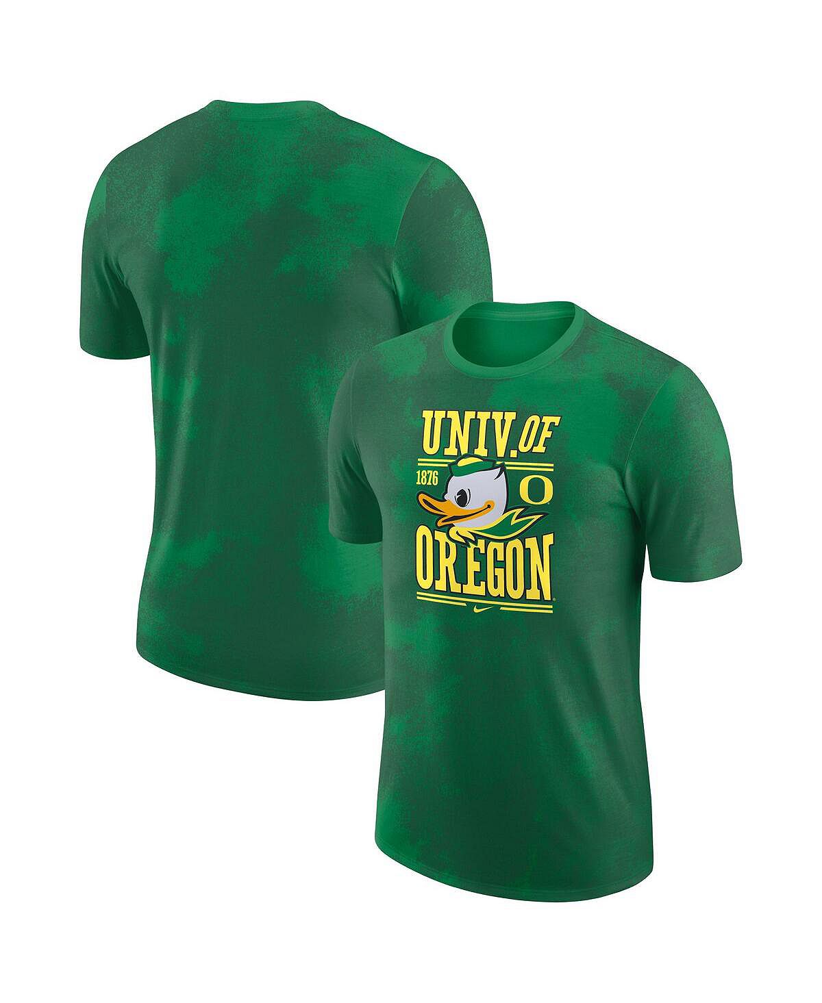 Мужская зеленая футболка oregon ducks team stack Nike, зеленый мужская черная куртка с молнией до половины oregon ducks coach nike