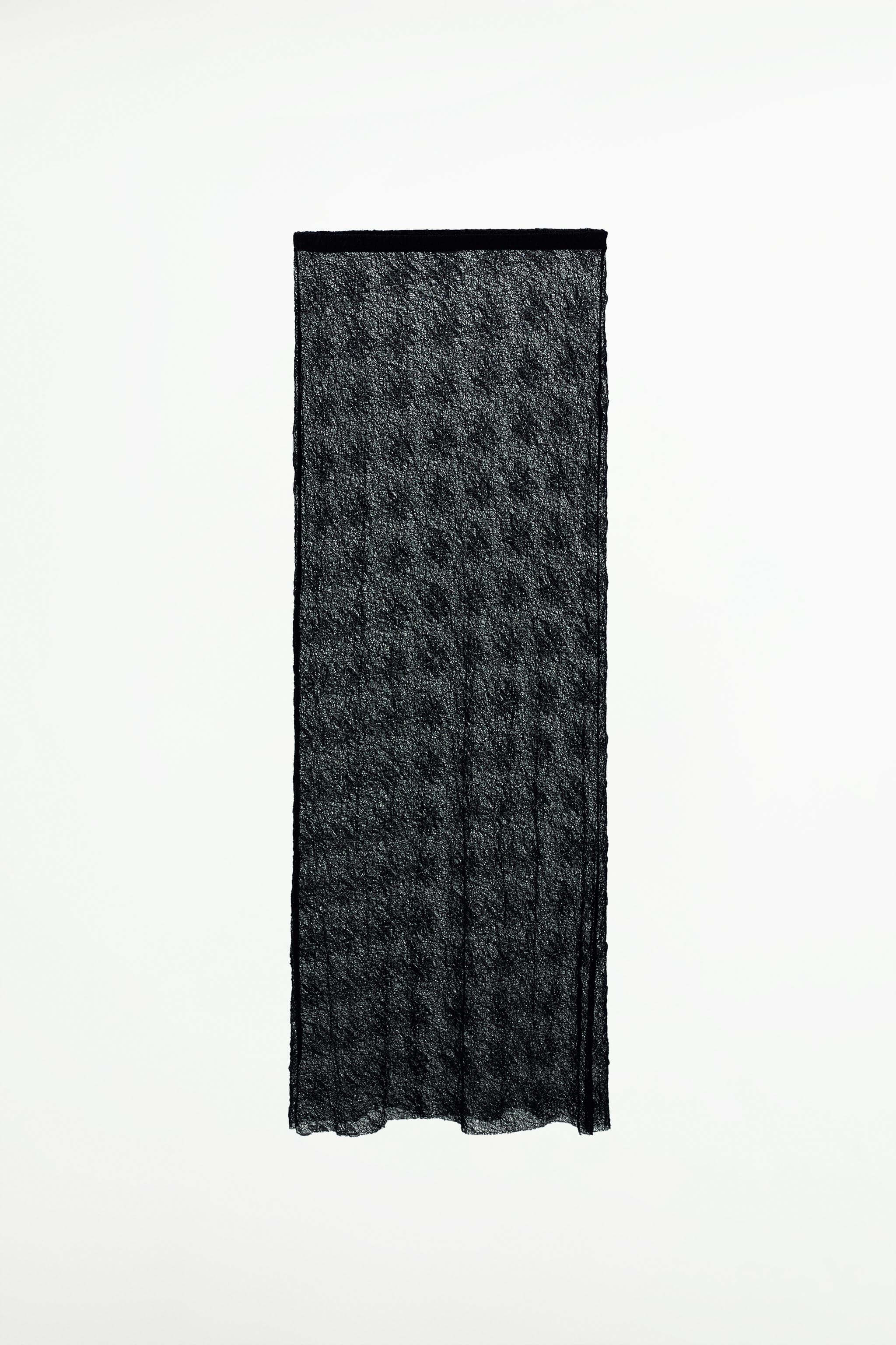 Юбка Zara Lace, черный юбка zara лаконичная 48 размер